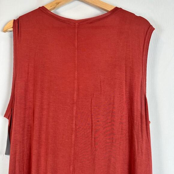 NWT Seven7 Womens Coral and White Sleeveless Maxi Shift Knit Dress- Size XXL - Picture 6 of 12